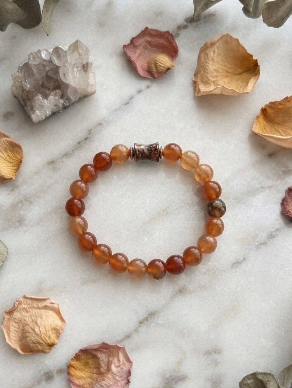 Aventurine/Fire Fantasy Agate Bracelet